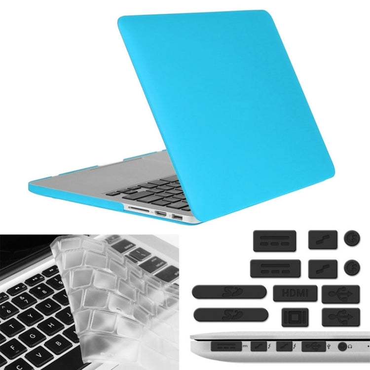 ENKAY for Macbook Pro Retina 15.4 inch (US Version) / A1398 Hat-Prince 3 in 1 Frosted Hard Shell Plastic Protective Case with Keyboard Guard & Port Dust Plug(Blue) - MacBook Pro Cases by ENKAY | Online Shopping UK | buy2fix