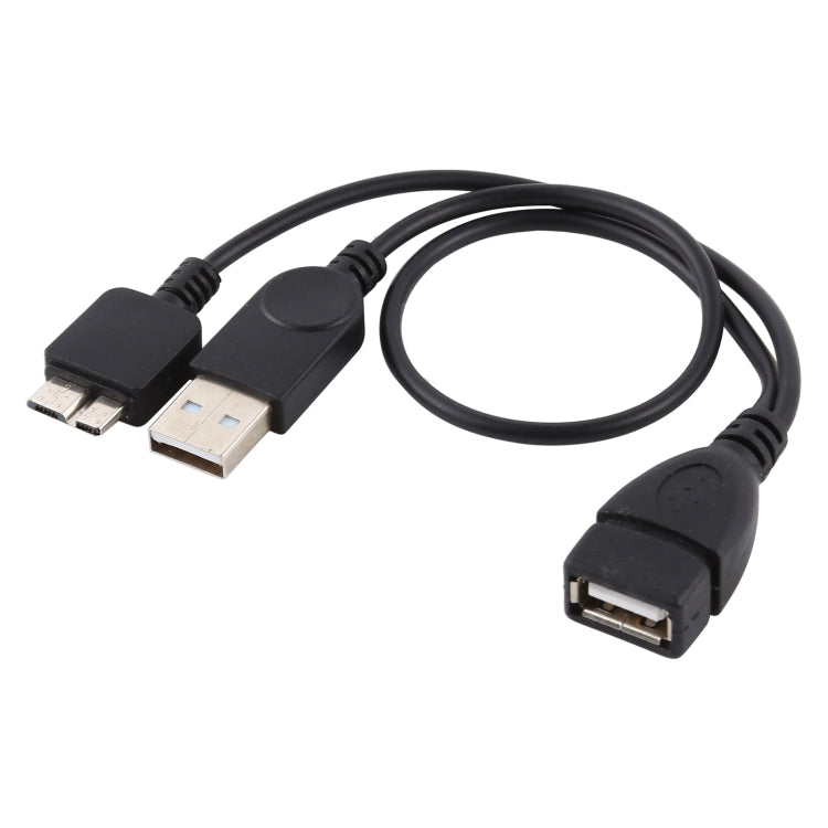 USB 2.0 AF to Micro-B + USB 2.0 OTG Cable for Samsung Galaxy Note III / N9000, with Power, Length: 24cm (Black) - OTG Adapter by buy2fix | Online Shopping UK | buy2fix