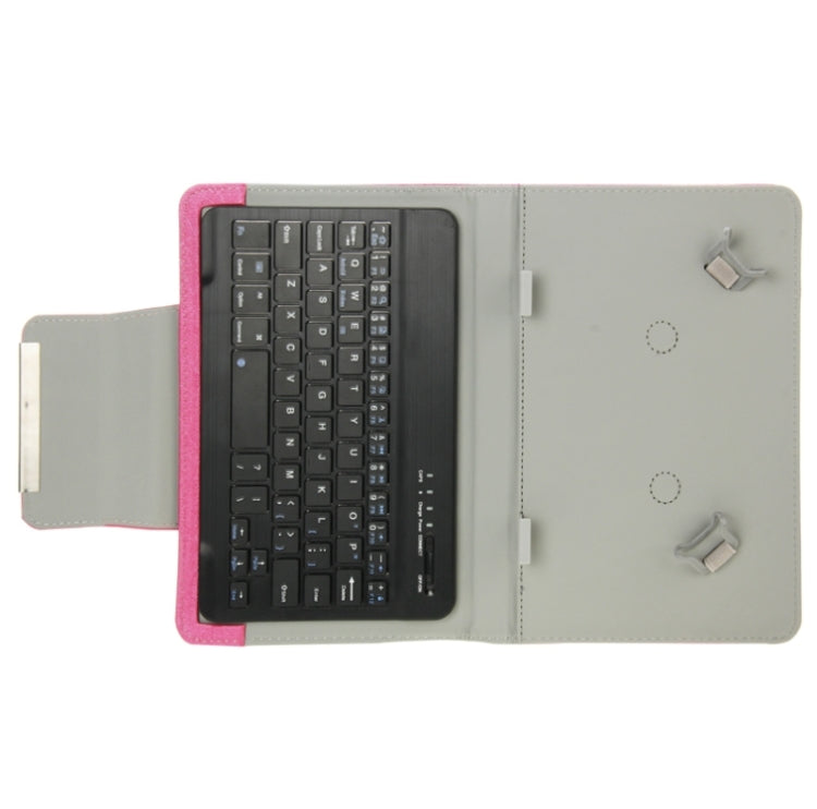 Universal Leather Tablet Case with Separable Bluetooth Keyboard and Holder for 10.1 inch Tablet PC(Magenta) - Universal Keyboard by buy2fix | Online Shopping UK | buy2fix