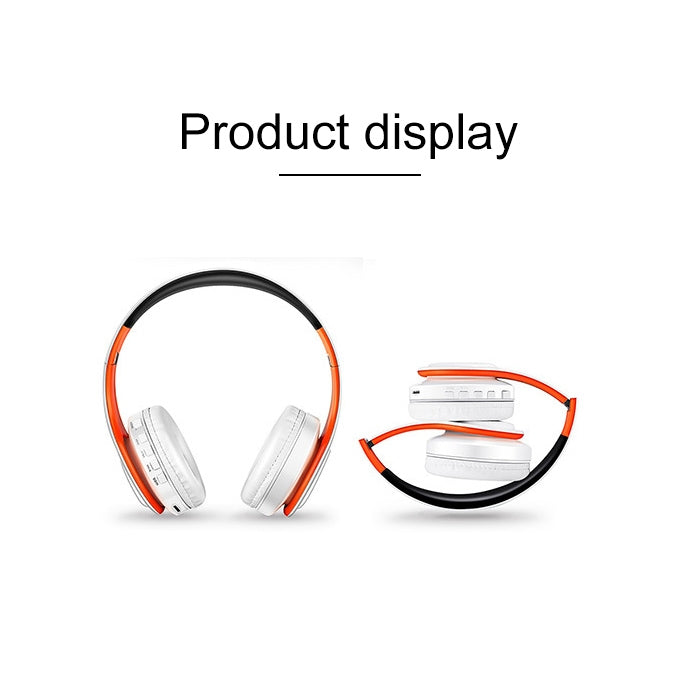 LPT660 Wireless Folding Sports Stereo Music Bluetooth Phones Earphones Support TF Card (Orange) - Headset & Headphone by buy2fix | Online Shopping UK | buy2fix