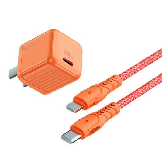 WK WP-U139i 20W Color Candy Series USB-C/Type-C Fast Charger Set (Orange) - USB Charger by WK | Online Shopping UK | buy2fix