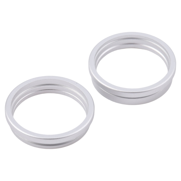 For iPhone 16 2pcs/set Rear Camera Glass Lens Metal Outside Protector Hoop Ring (Silver) -  by buy2fix | Online Shopping UK | buy2fix