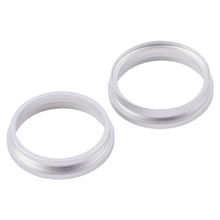 For iPhone 16 2pcs/set Rear Camera Glass Lens Metal Outside Protector Hoop Ring (Silver) -  by buy2fix | Online Shopping UK | buy2fix