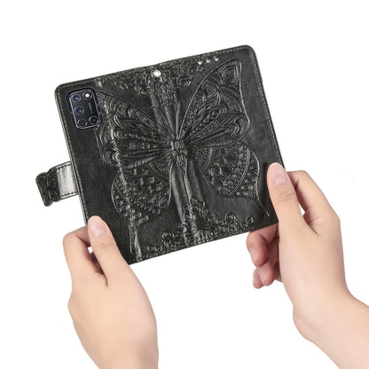 For OPPO A52/A72/A92 Butterfly Love Flower Embossed Horizontal Flip Leather Case with Bracket / Card Slot / Wallet / Lanyard(Black) - OPPO Cases by buy2fix | Online Shopping UK | buy2fix