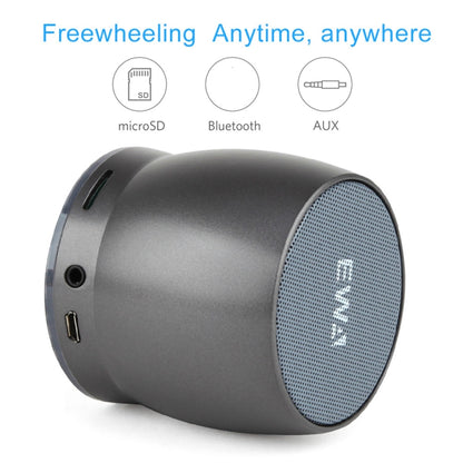 EWA A150 Portable Mini Bluetooth Speaker Wireless Hifi Stereo Strong Bass Music Boom Box Metal Subwoofer, Support Micro SD Card & 3.5mm AUX(Silver) - Desktop Speaker by EWA | Online Shopping UK | buy2fix