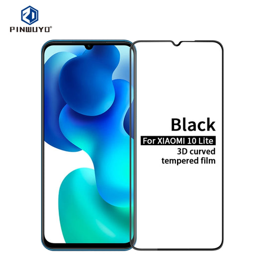 For Xiaomi 10 Lite PINWUYO 9H 3D Curved Full Screen Explosion-proof Tempered Glass Film(Black) -  by PINWUYO | Online Shopping UK | buy2fix