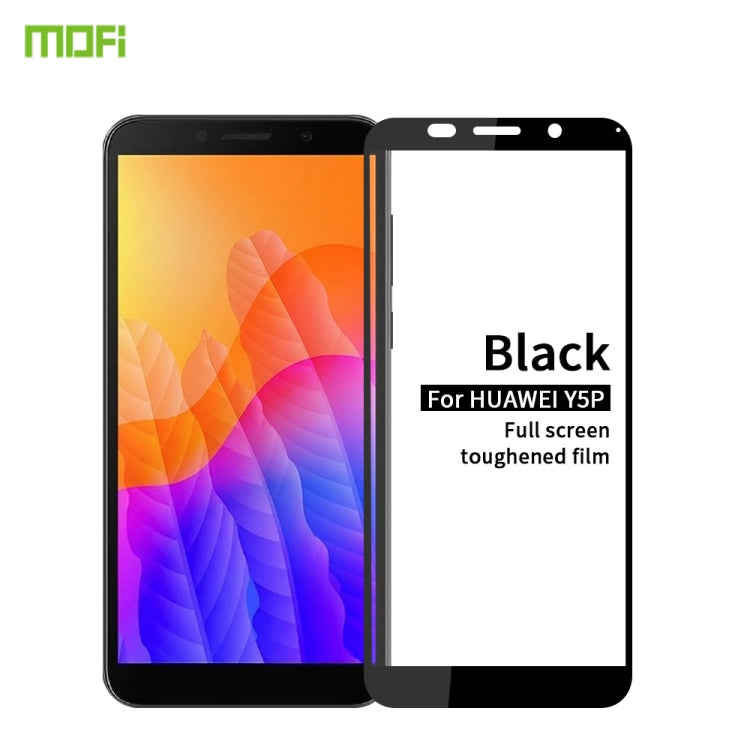 For Huawei Y5P/Y5 Prime MOFI 9H 2.5D Full Screen Tempered Glass Film(Black) - Huawei Tempered Glass by MOFI | Online Shopping UK | buy2fix