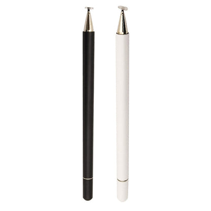 Imitation Porcelain 2 in 1 Mobile Phone Touch Screen Capacitive Pen for Apple / Huawei / Xiaomi / Samsung(Black) - Pencil Accessories by buy2fix | Online Shopping UK | buy2fix