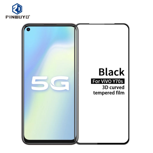 For vivo Y70s PINWUYO 9H 3D Curved Full Screen Explosion-proof Tempered Glass Film(Black) - vivo Tempered Glass by PINWUYO | Online Shopping UK | buy2fix