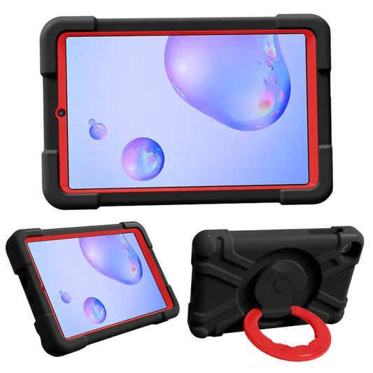 For Galaxy Tab A 8.4 (2020) T307 PC + Silicone Shockproof Combination Case with 360 Degree Rotating Holder & Handle(Black + Red) - Tab A 8.4 (2020) by buy2fix | Online Shopping UK | buy2fix