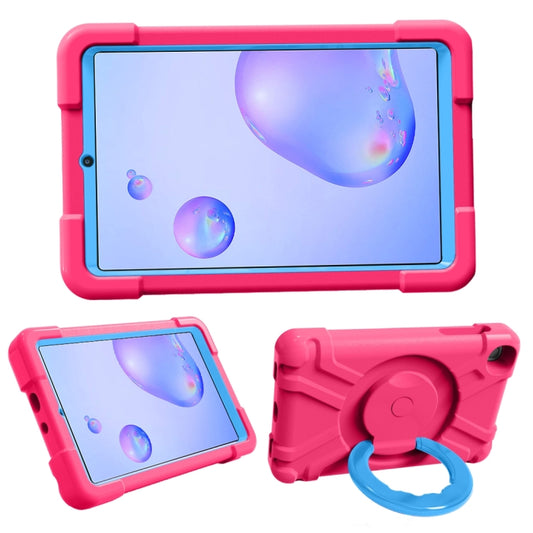 For Galaxy Tab A 8.4 (2020) T307 PC + Silicone Shockproof Combination Case with 360 Degree Rotating Holder & Handle(Rose Red + Blue) - Tab A 8.4 (2020) by buy2fix | Online Shopping UK | buy2fix