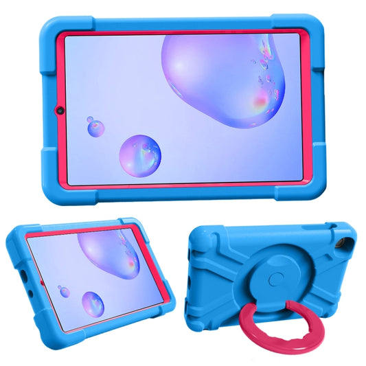 For Galaxy Tab A 8.4 (2020) T307 PC + Silicone Shockproof Combination Case with 360 Degree Rotating Holder & Handle(Blue + Rose Red) - Tab A 8.4 (2020) by buy2fix | Online Shopping UK | buy2fix