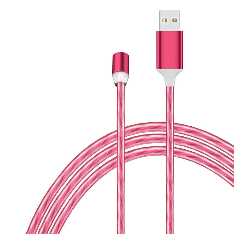 2 in 1 USB to 8 Pin + Micro USB Magnetic Suction Colorful Streamer Mobile Phone Charging Cable, Length: 1m(Red Light) - 2 in 1 Cable by buy2fix | Online Shopping UK | buy2fix