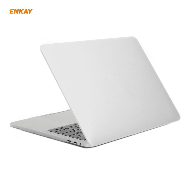 ENKAY 3 in 1 Matte Laptop Protective Case + EU Version TPU Keyboard Film + Anti-dust Plugs Set for MacBook Pro 13.3 inch A1706 / A1989 / A2159 (with Touch Bar)(White) - MacBook Pro Cases by ENKAY | Online Shopping UK | buy2fix