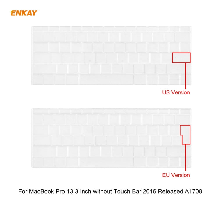 ENKAY 3 in 1 Matte Laptop Protective Case + EU Version TPU Keyboard Film + Anti-dust Plugs Set for MacBook Pro 13.3 inch A1708 (without Touch Bar)(Orange) - MacBook Pro Cases by ENKAY | Online Shopping UK | buy2fix