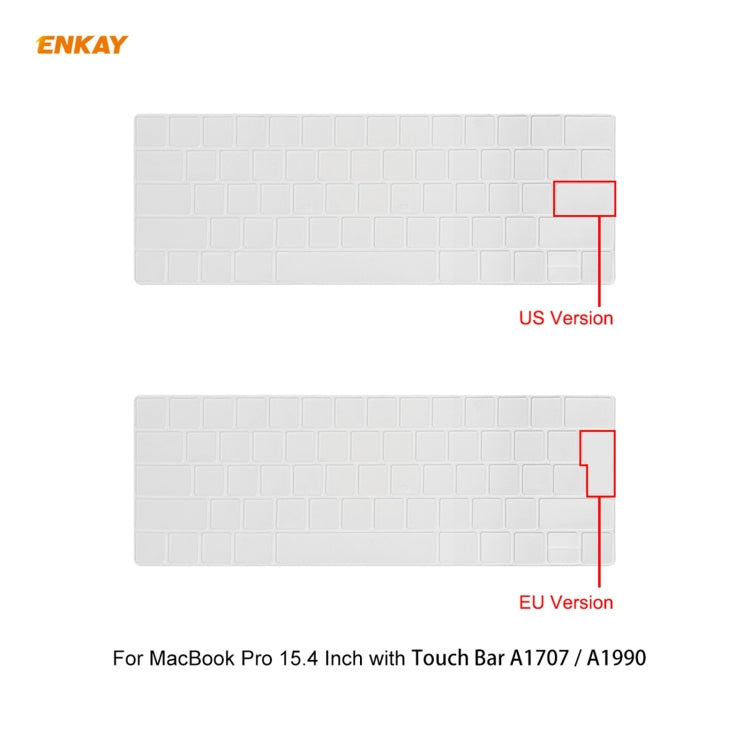 ENKAY 3 in 1 Matte Laptop Protective Case + EU Version TPU Keyboard Film + Anti-dust Plugs Set for MacBook Pro 15.4 inch A1707 & A1990 (with Touch Bar)(Orange) - MacBook Pro Cases by ENKAY | Online Shopping UK | buy2fix