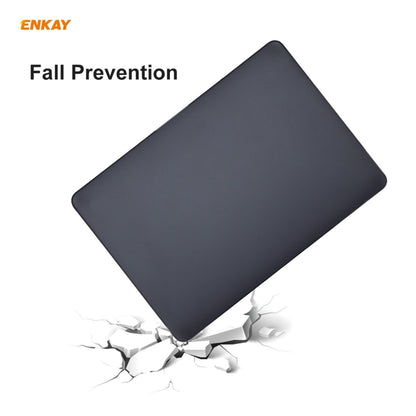 ENKAY 3 in 1 Matte Laptop Protective Case + EU Version TPU Keyboard Film + Anti-dust Plugs Set for MacBook Pro 15.4 inch A1707 & A1990 (with Touch Bar)(Green) - MacBook Pro Cases by ENKAY | Online Shopping UK | buy2fix