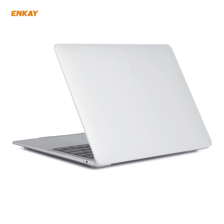 ENKAY 3 in 1 Matte Laptop Protective Case + EU Version TPU Keyboard Film + Anti-dust Plugs Set for MacBook Air 13.3 inch A1932 (2018)(White) - MacBook Air Cases by ENKAY | Online Shopping UK | buy2fix