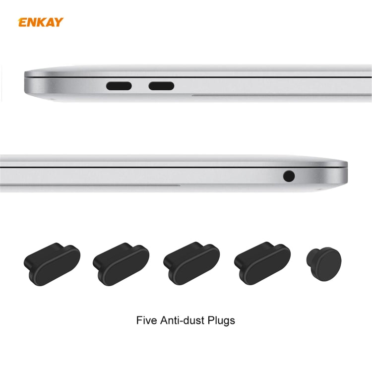 ENKAY 3 in 1 Matte Laptop Protective Case + EU Version TPU Keyboard Film + Anti-dust Plugs Set for MacBook Air 13.3 inch A1932 (2018)(Dark Blue) - MacBook Air Cases by ENKAY | Online Shopping UK | buy2fix