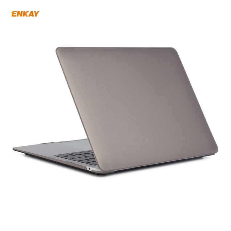 ENKAY 3 in 1 Matte Laptop Protective Case + US Version TPU Keyboard Film + Anti-dust Plugs Set for MacBook Air 13.3 inch A2179 & A2337 (2020)(Grey) - MacBook Air Cases by ENKAY | Online Shopping UK | buy2fix