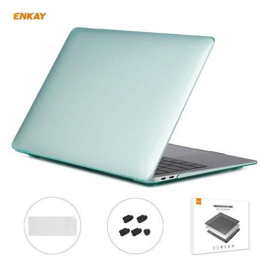 For MacBook Air 13.3 inch A2179 & A2337 2020 ENKAY 3 in 1 Crystal Laptop Protective Case + EU Version TPU Keyboard Film + Anti-dust Plugs Set(Green) - MacBook Air Cases by ENKAY | Online Shopping UK | buy2fix