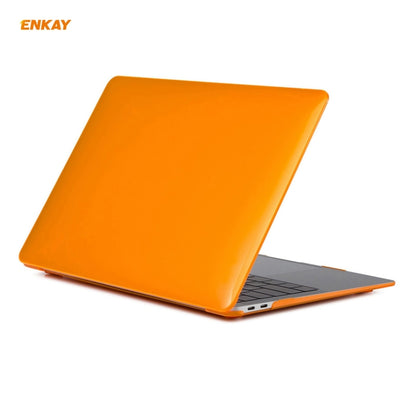 For MacBook Air 13.3 inch A2179 & A2337 2020 ENKAY 3 in 1 Crystal Laptop Protective Case + EU Version TPU Keyboard Film + Anti-dust Plugs Set(Orange) - MacBook Air Cases by ENKAY | Online Shopping UK | buy2fix