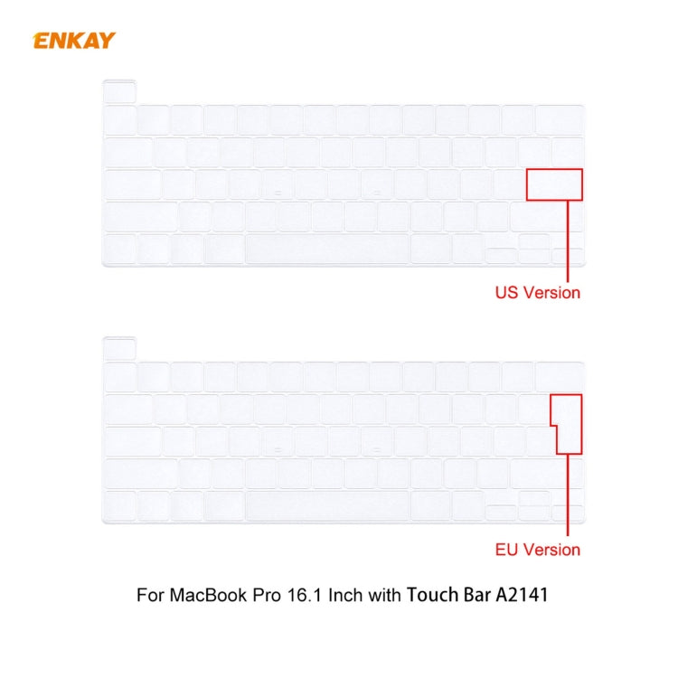 ENKAY 3 in 1 Matte Laptop Protective Case + EU Version TPU Keyboard Film + Anti-dust Plugs Set for MacBook Pro 16 inch A2141 (with Touch Bar)(Black) - MacBook Pro Cases by ENKAY | Online Shopping UK | buy2fix