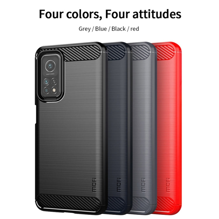 For Xiaomi Mi 10T / 10T Pro / Redmi  K30S MOFI Gentleness Series Brushed Texture Carbon Fiber Soft TPU Case(Grey) - Xiaomi Cases by MOFI | Online Shopping UK | buy2fix