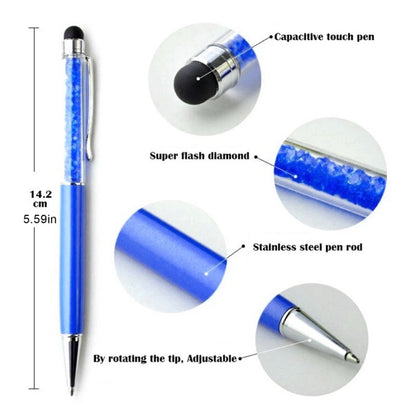 AT-22  2 in 1 Universal Flash Diamond Decoration Capacitance Pen Stylus Ballpoint Pen(Gold) - Stylus Pen by buy2fix | Online Shopping UK | buy2fix