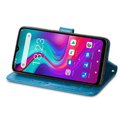 For  Doogee X96 Pro Four-leaf Clasp Embossed Buckle Mobile Phone Protection Leather Case with Lanyard & Card Slot & Wallet & Bracket Function(Blue) - More Brand by buy2fix | Online Shopping UK | buy2fix