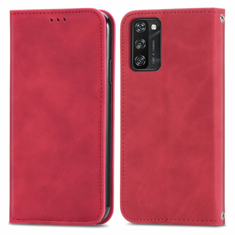 For Blackview A100 Retro Skin Feel Business Magnetic Horizontal Flip Leather Case with Holder & Card Slots & Wallet & Photo Frame(Red) - More Brand by buy2fix | Online Shopping UK | buy2fix