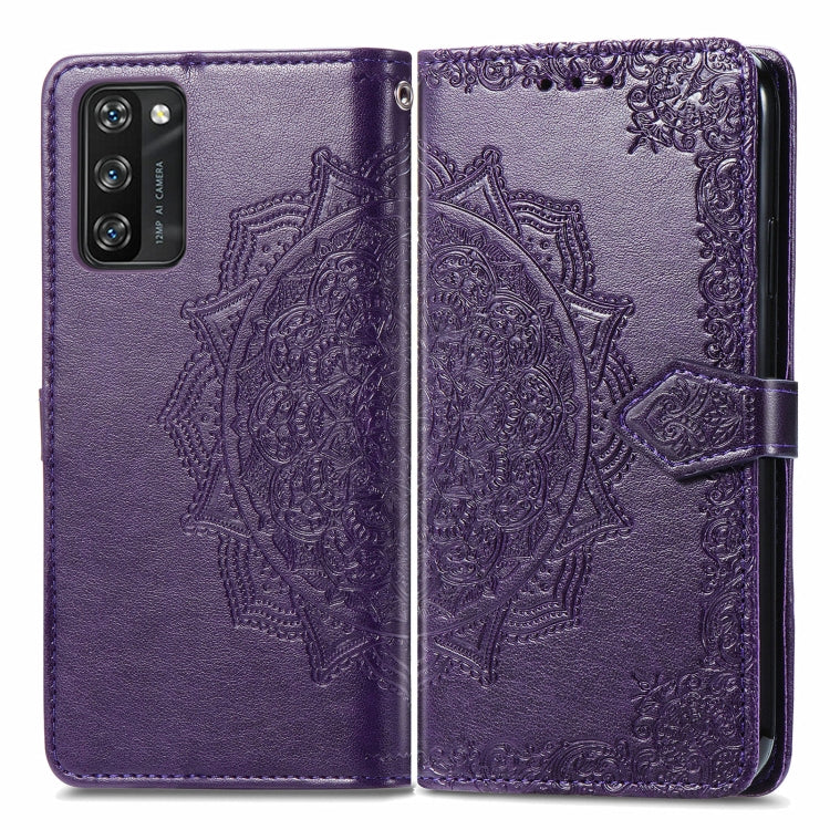 For Blackview A100 Mandala Embossing Pattern Horizontal Flip Leather Case with Holder & Card Slots & Wallet & Lanyard(Purple) - More Brand by buy2fix | Online Shopping UK | buy2fix