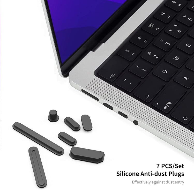 ENKAY Hat-Prince 3 in 1 Matte Laptop Protective Case + TPU Keyboard Film + Anti-dust Plugs Set for MacBook Pro 14.2 inch A2442 2021/A2779 2023, Version:US Version(Black) - MacBook Pro Cases by ENKAY | Online Shopping UK | buy2fix