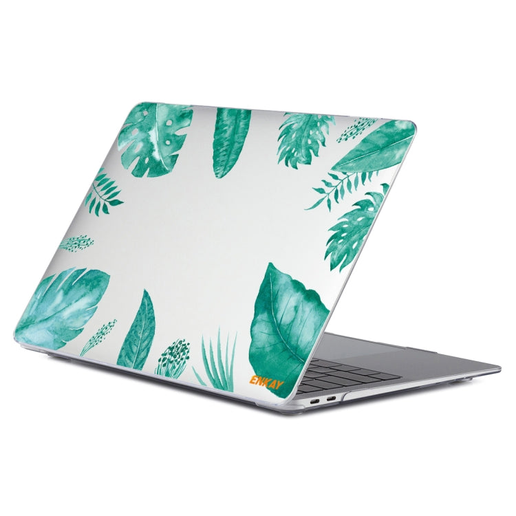 ENKAY Hat-Prince Forest Series Pattern Laotop Protective Crystal Case for MacBook Pro 14.2 inch A2442 2021/A2779 2023(Green Leaf Pattern) - MacBook Pro Cases by ENKAY | Online Shopping UK | buy2fix