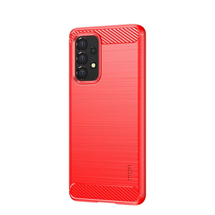 For Samsung Galaxy A53 5G MOFI Gentleness Brushed Carbon Fiber Soft TPU Case(Red) - Galaxy Phone Cases by MOFI | Online Shopping UK | buy2fix