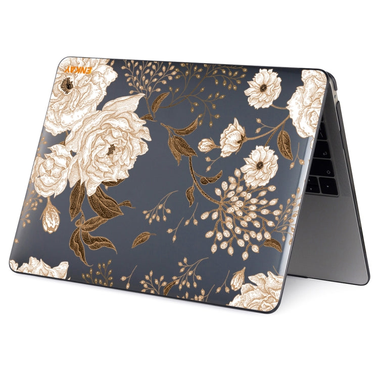 ENKAY Vintage Pattern Series Laotop Protective Crystal Case For MacBook Pro 15.4 inch A1707 / A1990(Golden Peony) - MacBook Pro Cases by ENKAY | Online Shopping UK | buy2fix