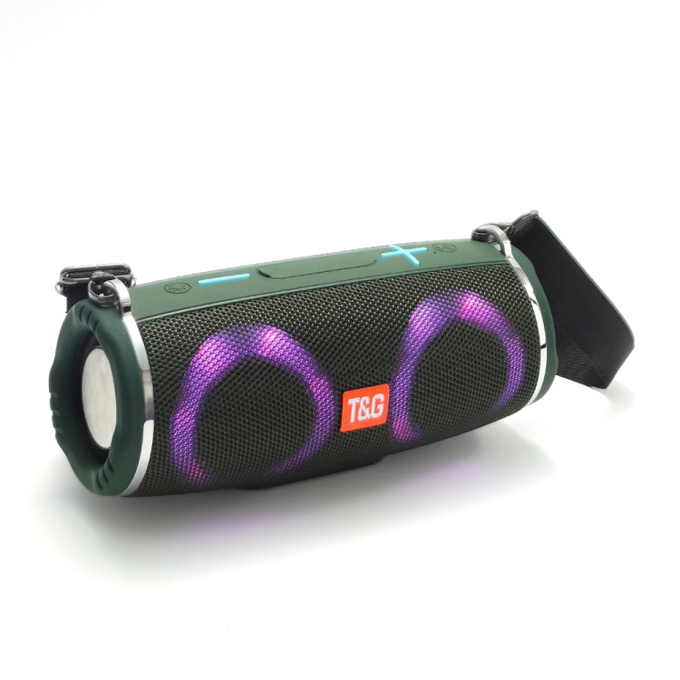 T&G TG642 RGB Light Waterproof  Portable Bluetooth Speaker Support FM / TF Card(Green) - Desktop Speaker by T&G | Online Shopping UK | buy2fix