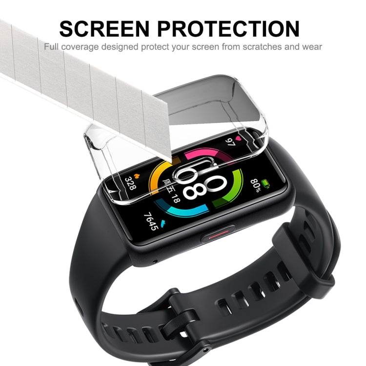 For Huawei Band 7/6 / Honor Band 6 ENKAY Hat-Prince Full Coverage Transparent Soft TPU Case with Screen Protection - Watch Cases by ENKAY | Online Shopping UK | buy2fix