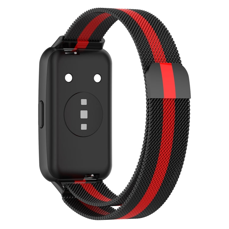 For Huawei Band 7 Milan Magnetic Watch Band(Black+Red) - Watch Bands by buy2fix | Online Shopping UK | buy2fix