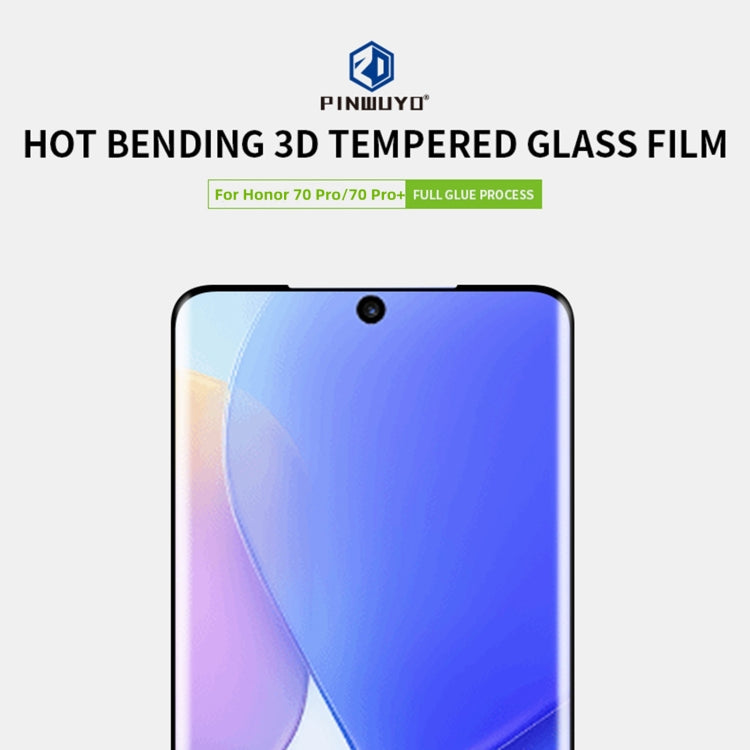 For Honor 70 Pro / 70 Pro+ PINWUYO 9H 3D Hot Bending Tempered Glass Film(Black) - Honor Tempered Glass by PINWUYO | Online Shopping UK | buy2fix