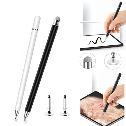 AT-30 2-in-1 Silicone Sucker + Conductive Cloth Head Handwriting Touch Screen Pen Mobile Phone Passive Capacitive Pen with 1 Pen Head(White) - Stylus Pen by buy2fix | Online Shopping UK | buy2fix