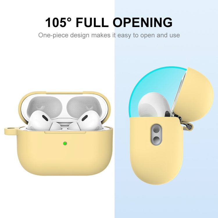 For Apple AirPods Pro 2 2022 ENKAY Thickened Silicone Protective Case with Keychain(Yellow) - For AirPods Pro 2 by ENKAY | Online Shopping UK | buy2fix