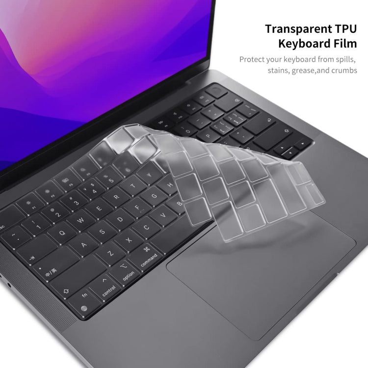 For MacBook Pro 14.2 A2442/A2779 2023 ENKAY Hat-Prince 3 in 1 Protective Bracket  Case Cover Hard Shell with TPU Keyboard Film / Anti-dust Plugs, Version:US(Blue) - MacBook Pro Cases by ENKAY | Online Shopping UK | buy2fix