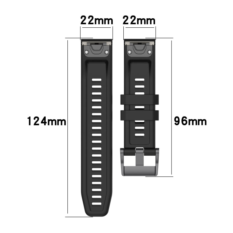 For Garmin Fenix 6 Pro GPS 22mm Two-Color Sports Silicone Watch Band(White+Black) - Watch Bands by buy2fix | Online Shopping UK | buy2fix