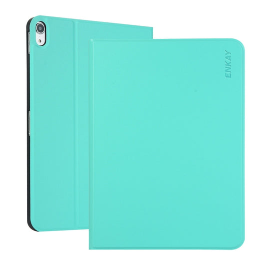 For iPad 10th Gen 10.9 2022 ENKAY PC Back Cover Smart Leather Tablet Case with Pen Slot & Holder(Cyan) - iPad 10th Gen 10.9 Cases by ENKAY | Online Shopping UK | buy2fix