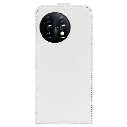 For OnePlus 11 R64 Texture Vertical Flip Leather Phone Case(White) - OnePlus Cases by buy2fix | Online Shopping UK | buy2fix