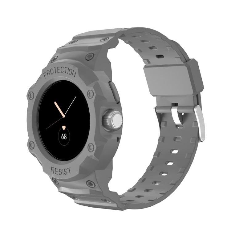 For Google Pixel Watch JUNSUNMAY Integrated TPU Adjustable Elastic Watch Band(Grey) - Watch Bands by JUNSUNMAY | Online Shopping UK | buy2fix