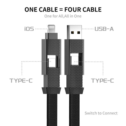 ENKAY ENK-CB134 4-in-1 60W USB-A / Type-C to 8 Pin / Type-C Nylon Braided Magnetic Fast Charging Data Cable, Cable Length:1.2m - Multifunction Cable by ENKAY | Online Shopping UK | buy2fix