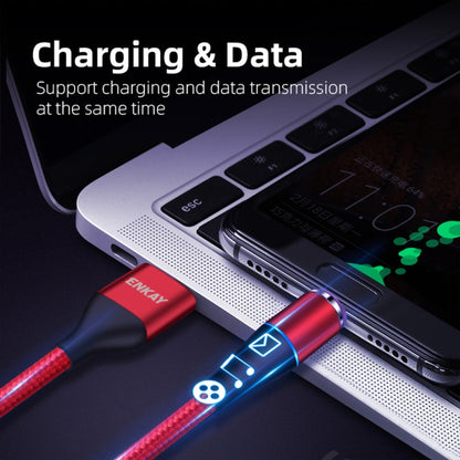 ENKAY 2 in 1 5A USB to Type-C + 8 Pin Magnetic Fast Charging Data Cable with LED Light, Length: 1m(Red) - Charging Cable & Head by ENKAY | Online Shopping UK | buy2fix