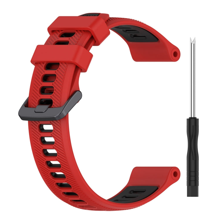 For Garmin Instinct 2 Solar Sports Two-Color Silicone Watch Band(Red+Black) - Watch Bands by buy2fix | Online Shopping UK | buy2fix